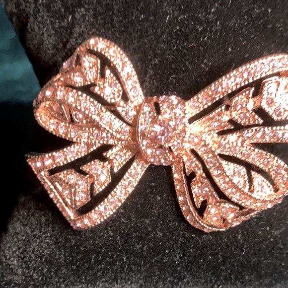 Vintage Kenneth Jay Lane pink rose brooch pin